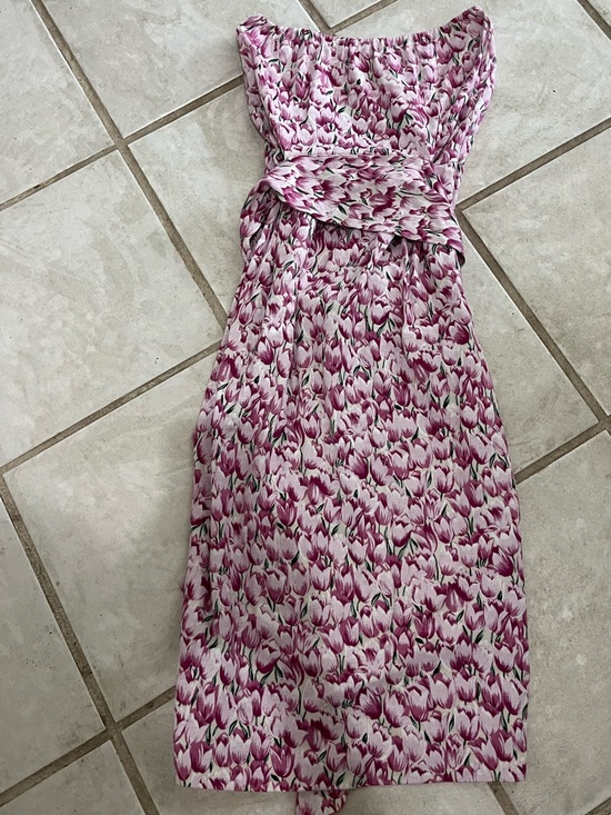 Diane Von Furstenberg Dresses & Skirts - Diane Von Furstenberg Pink size 12 Floral Maxi Dress Tie Italy Rare vintage